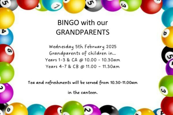 Bingo with our Grandparents!